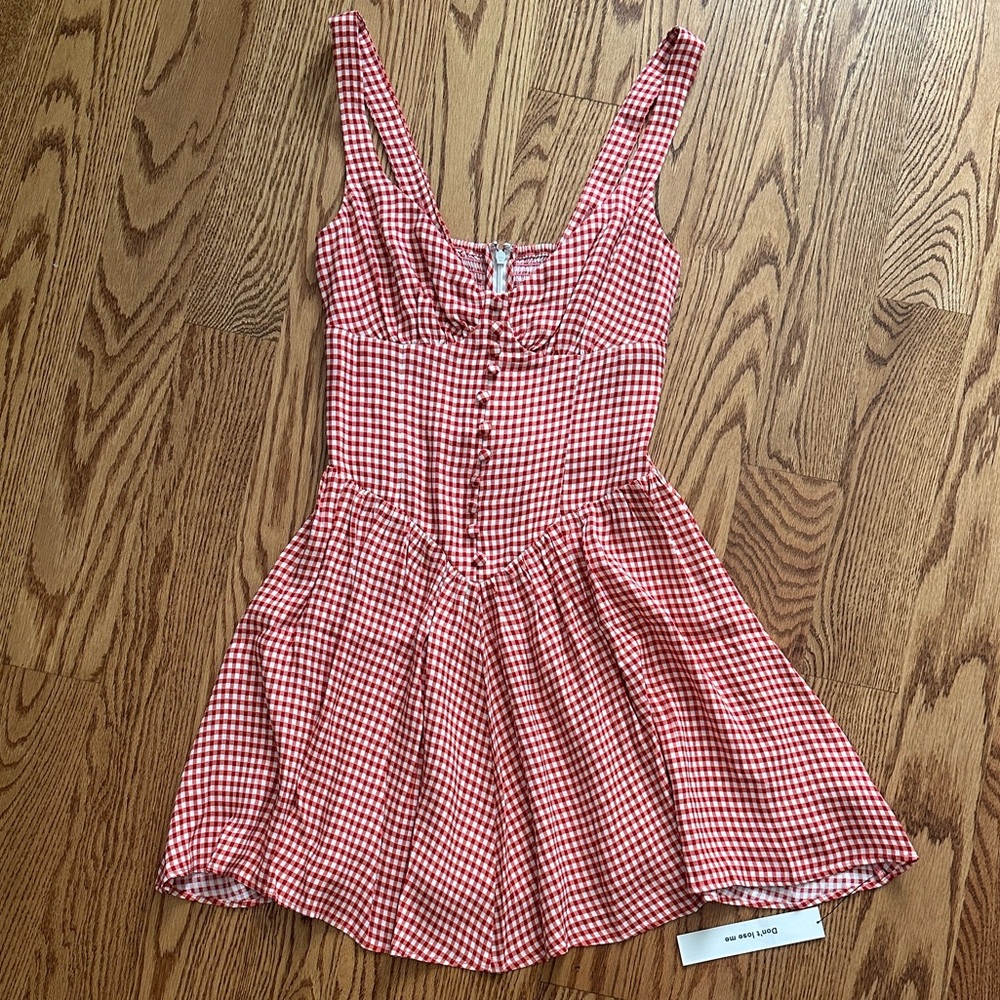 Reformation Red Gingham Mini Dress - Picture 5 of 8